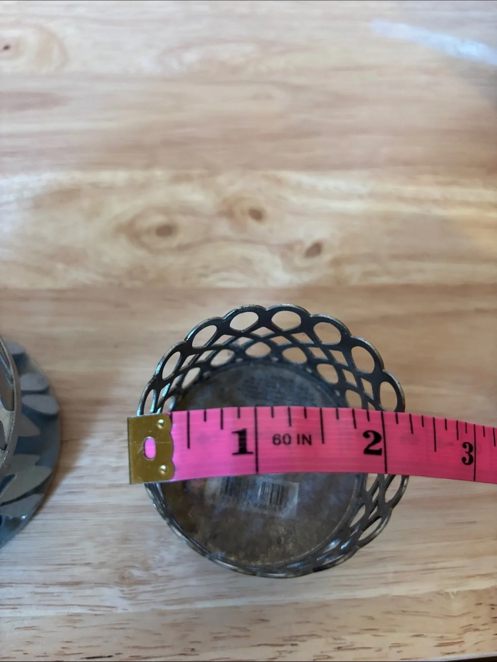 Silver Metal Leaf & Lattice Candle Holder Set